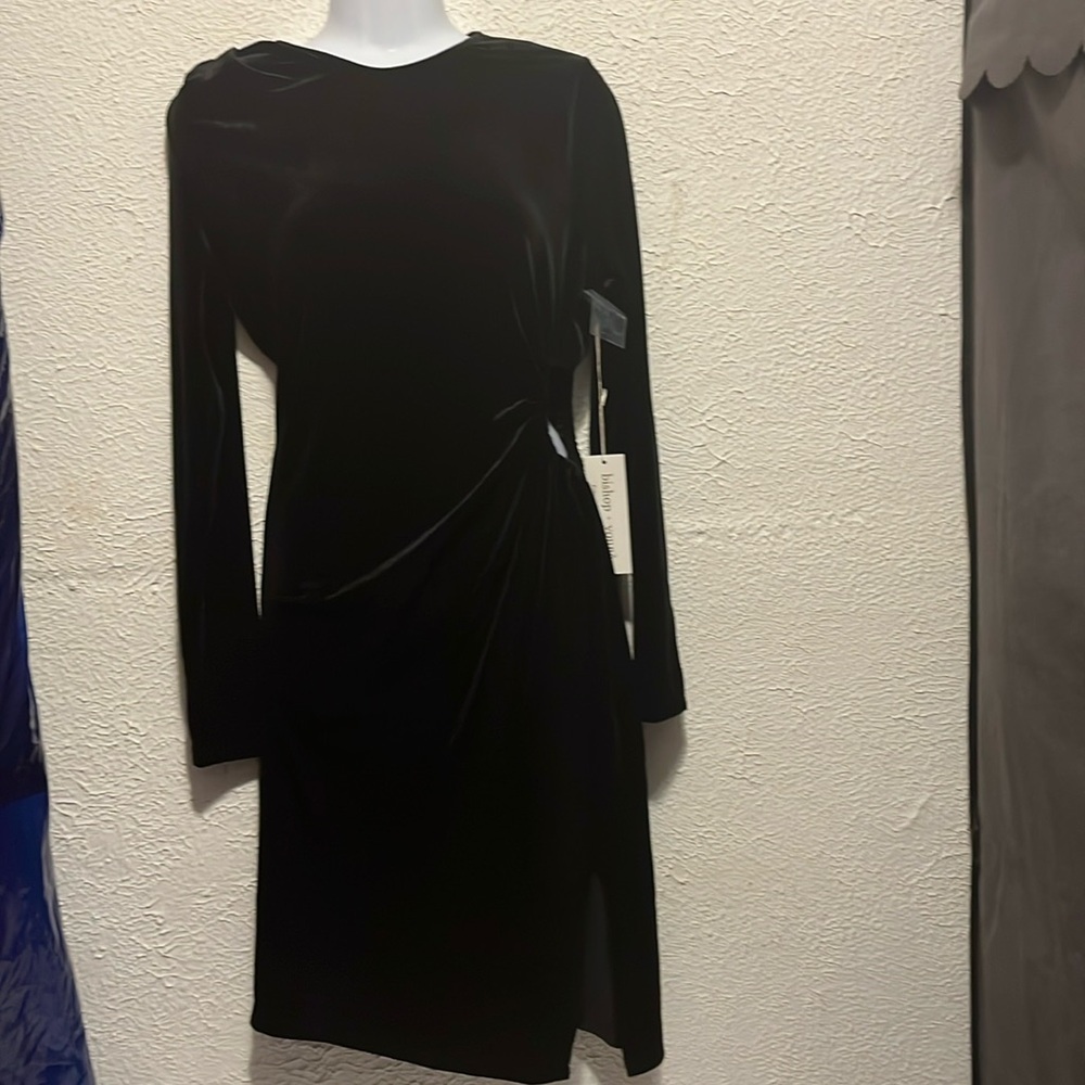 Bishop + Young Black Velour Cut Out Dress